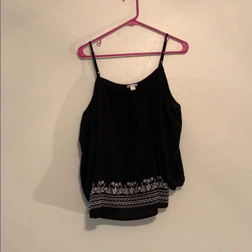 Off the shoulder black shirt